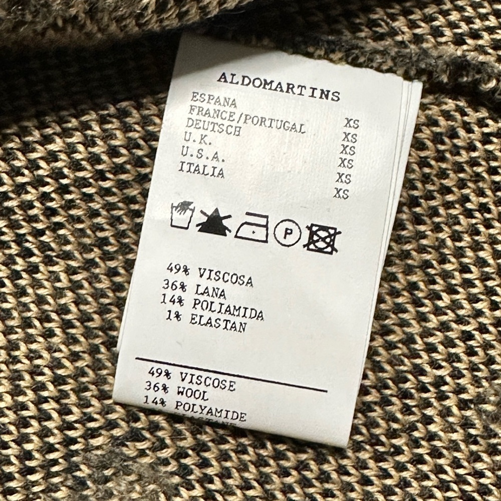 Aldo Martins Black and Tan Knit Leopard Cardigan XS - Picture 7 of 7